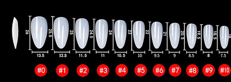 Soft Gel Nail Tips Long Almond Shape (pose américaine) 500 en coffret