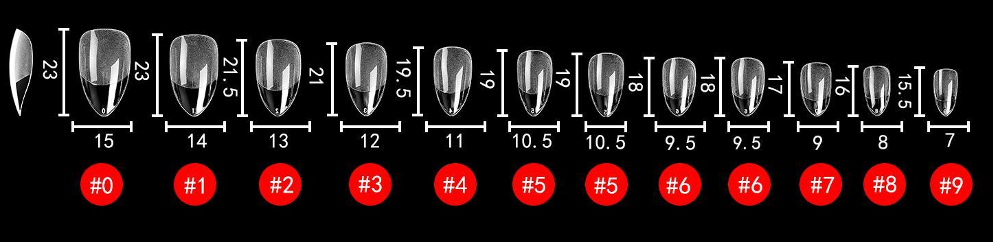 Soft Gel Nail Tips Short Almond Shape (pose américaine) 500 en coffret