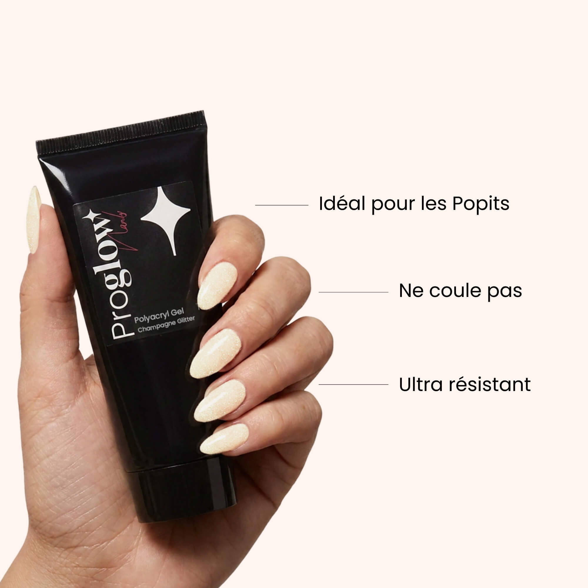 Polyacryl Gel Champagne Glitter 50ml