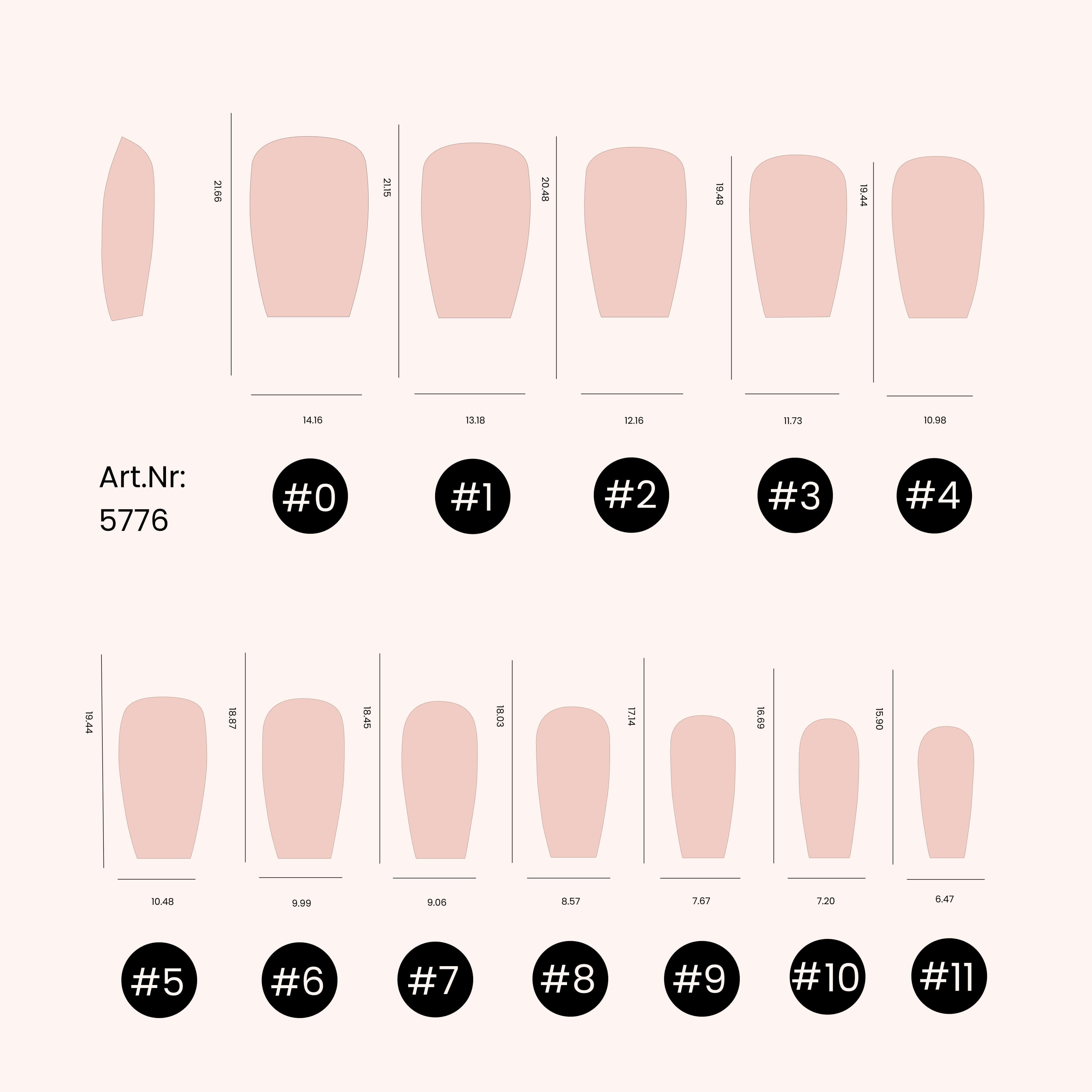 Soft Gel Nail Tips Short Coffin Shape 504 en coffret
