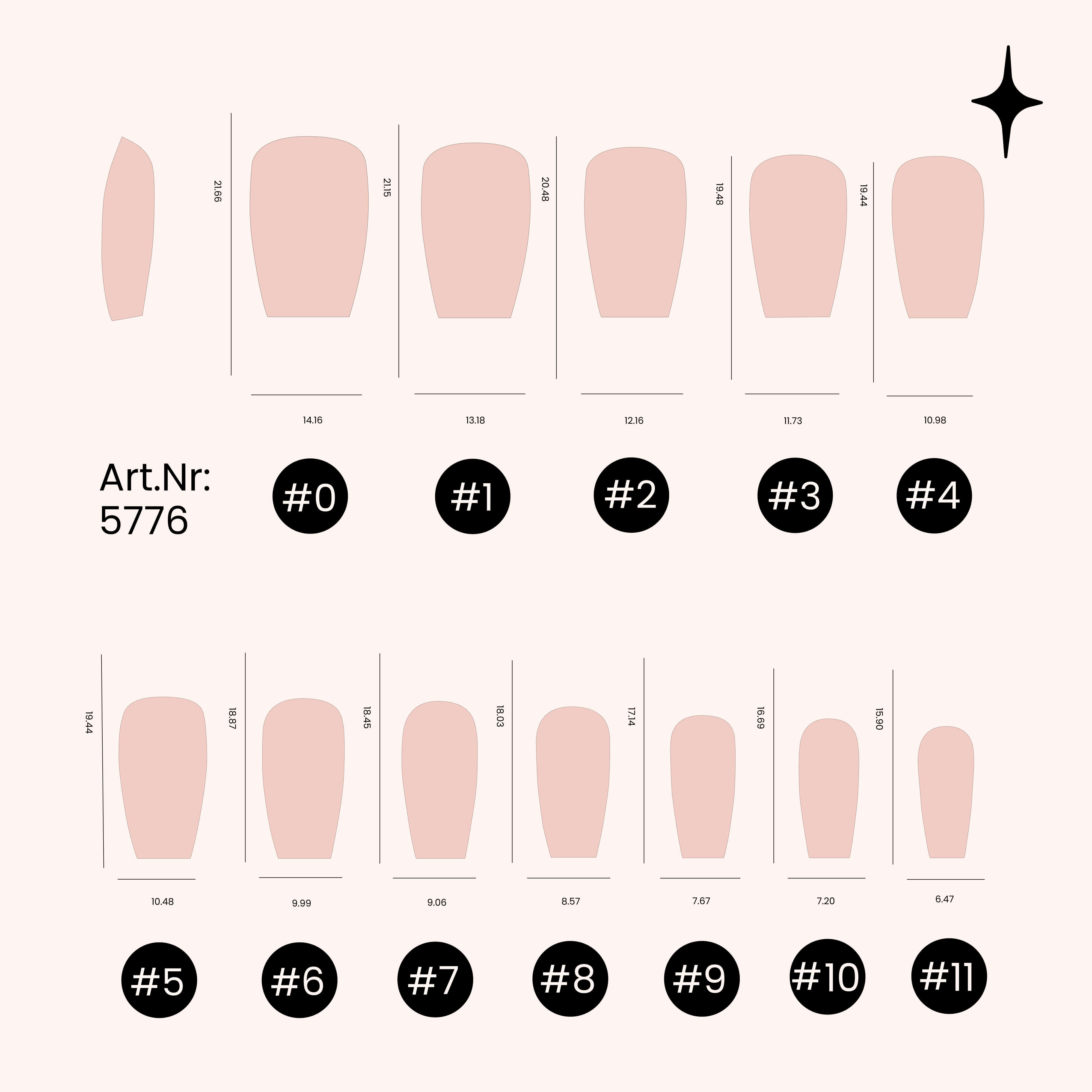 Soft Gel Nail Tips Short Coffin Shape 504 en coffret