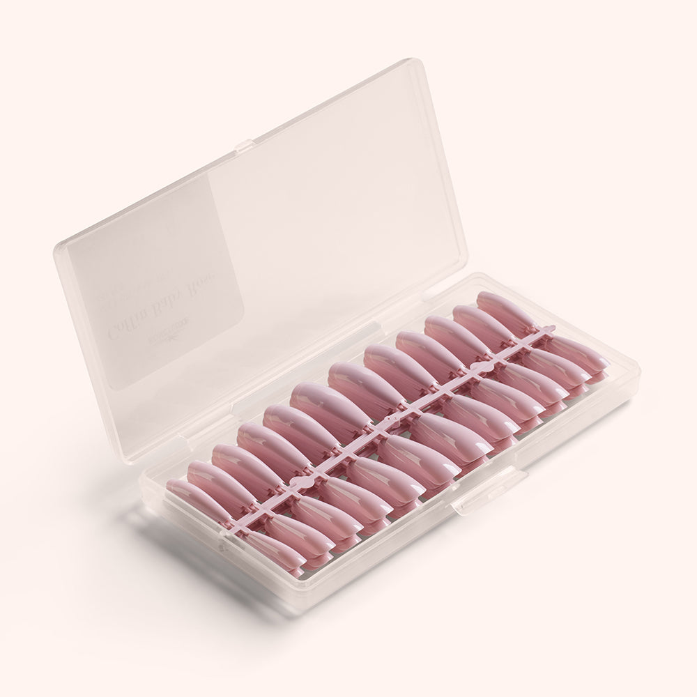 Soft Gel Nail Tips Cut/Coffin Shape Baby Rose 120 en coffret 3
