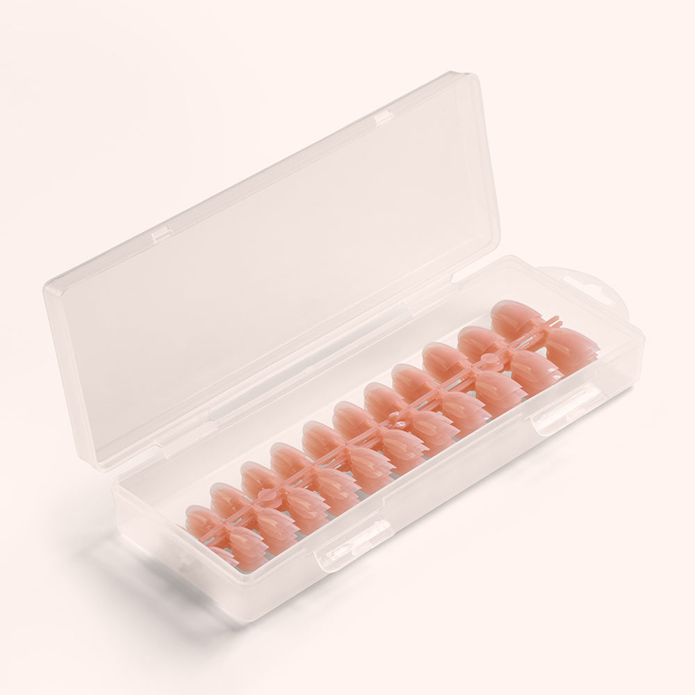 Soft Gel Nail Tips Short Square Shape Sweet Rose 120 en coffret 3