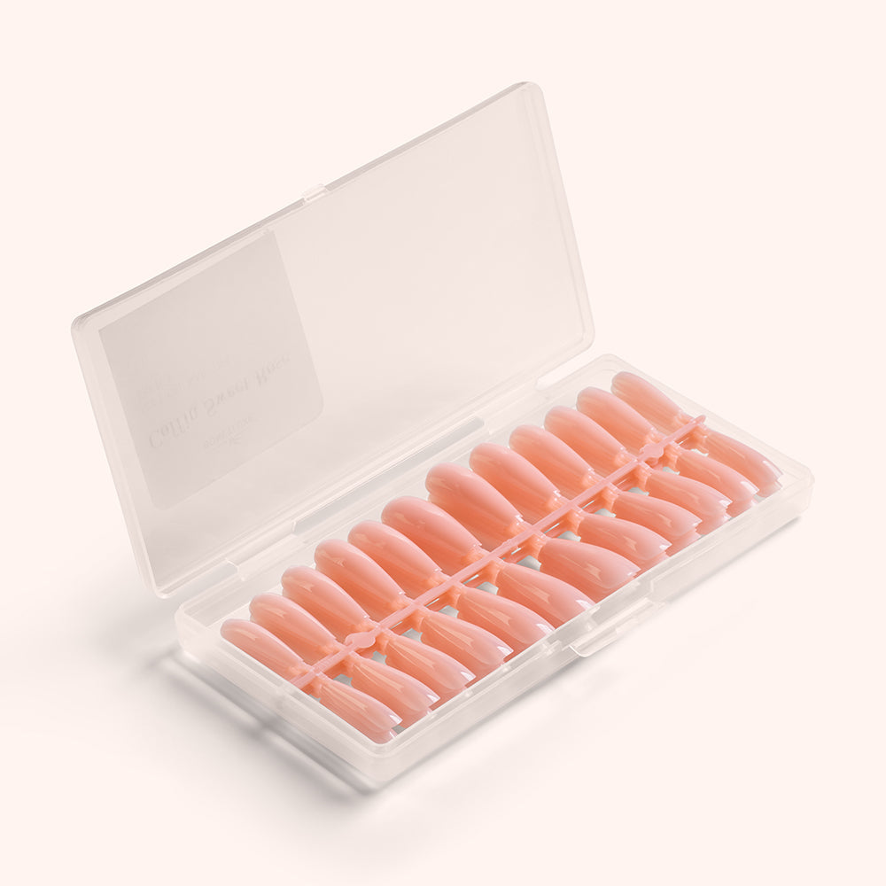 Soft Gel Nail Tips Cut/Coffin Shape Sweet Rose 120 en coffret 3
