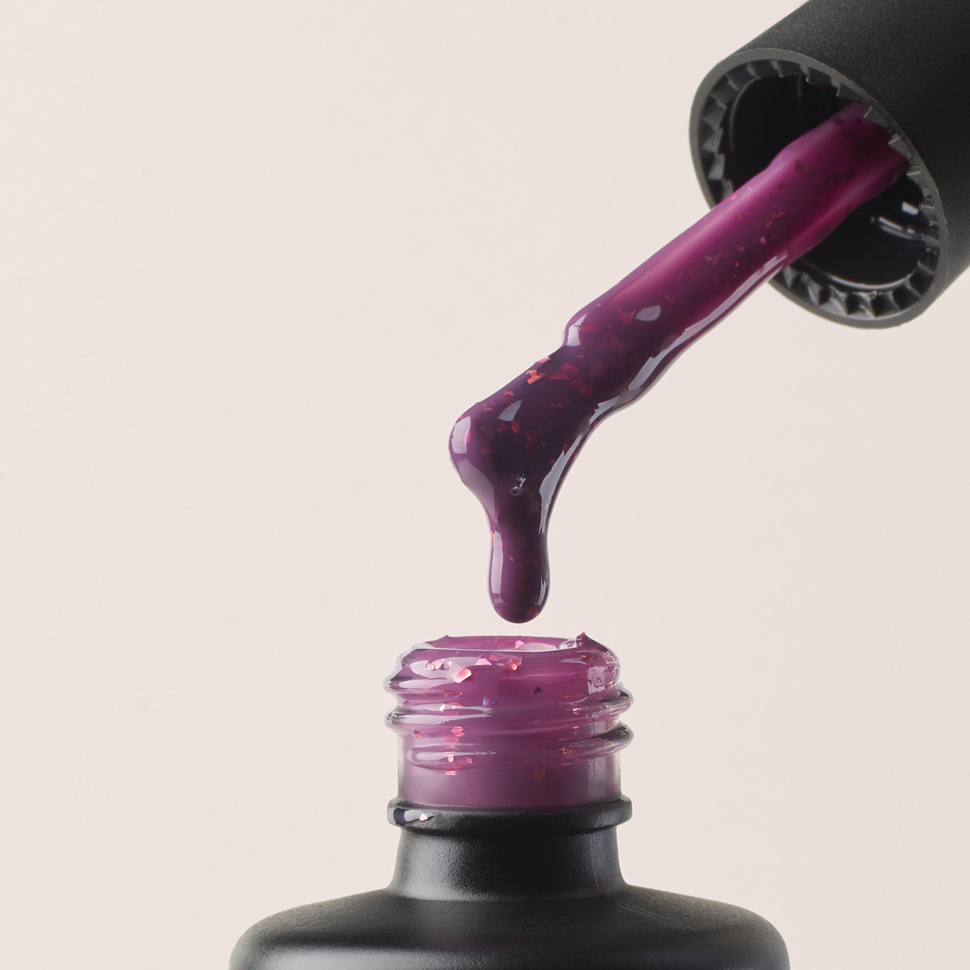 Gel Polish VSP Gummy Base Plum Golden Flakes