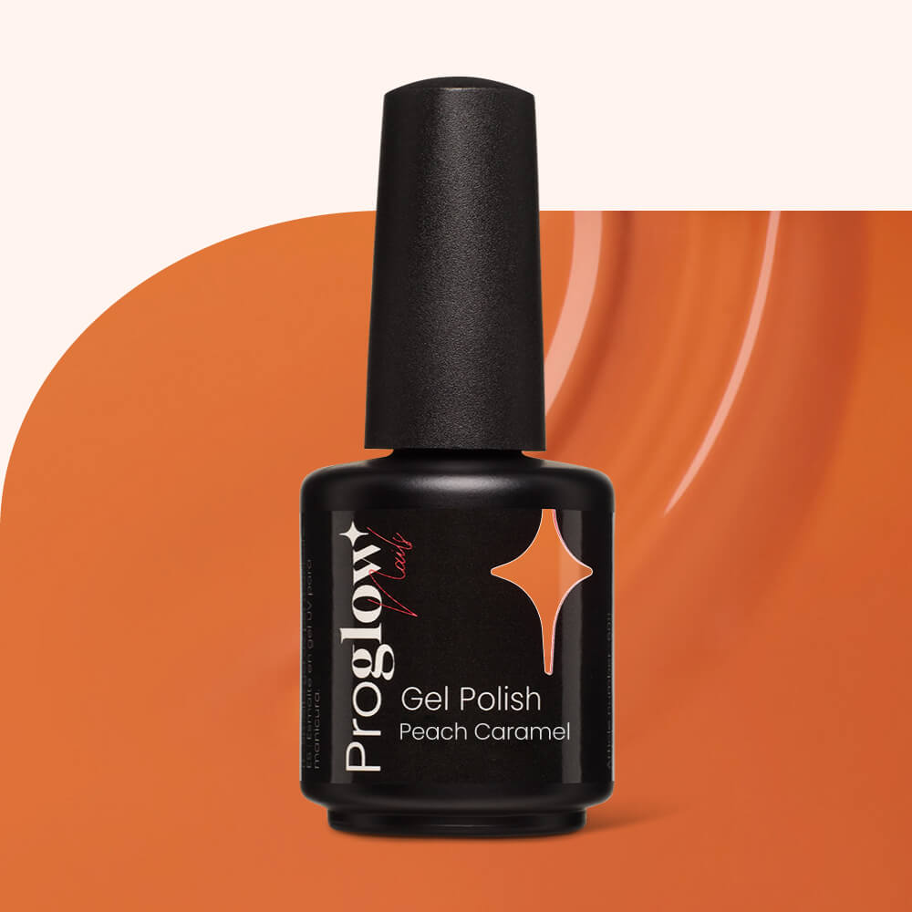 vernis semi-permanent de couleur orange citrouille