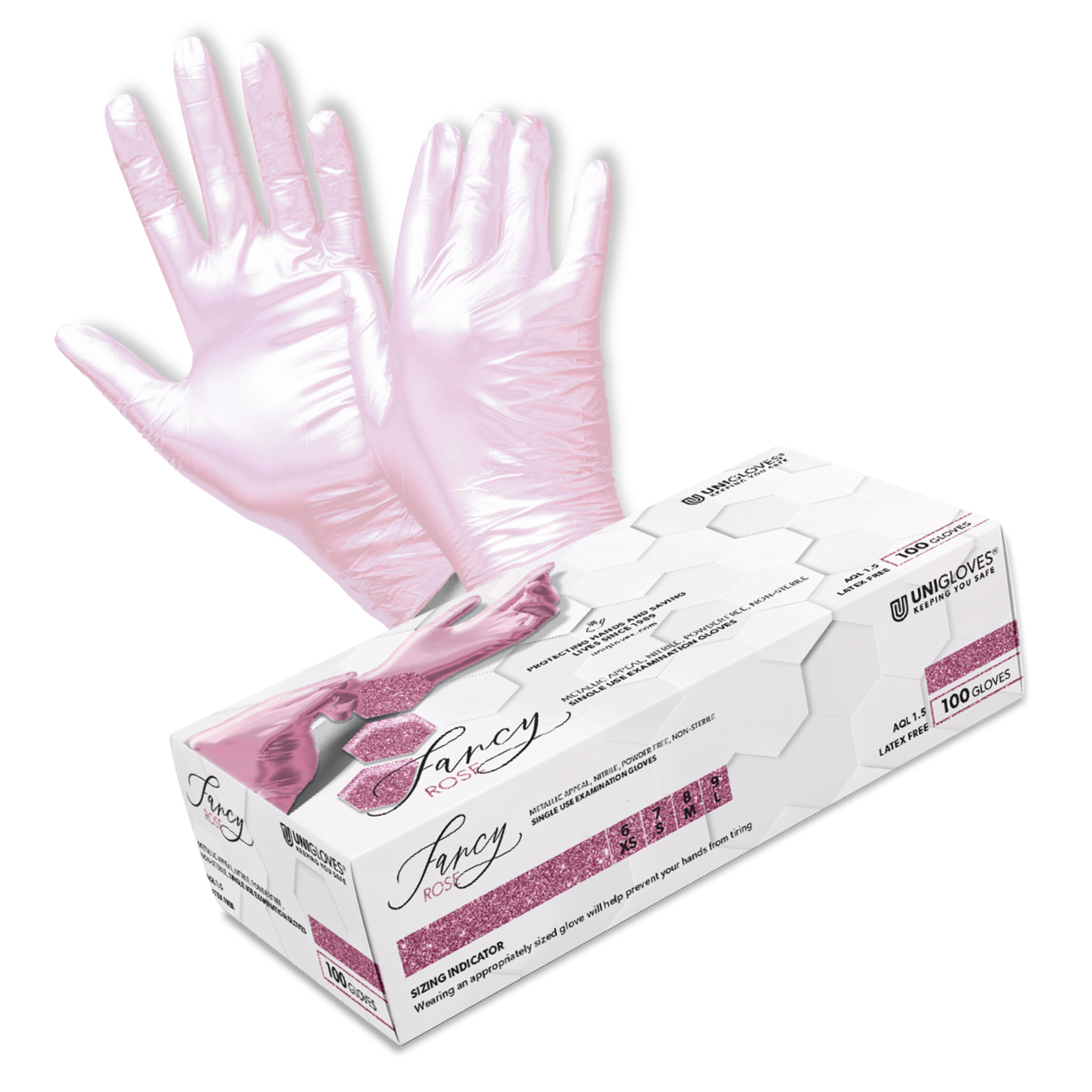 Gants Pink Glamour 100 pièces