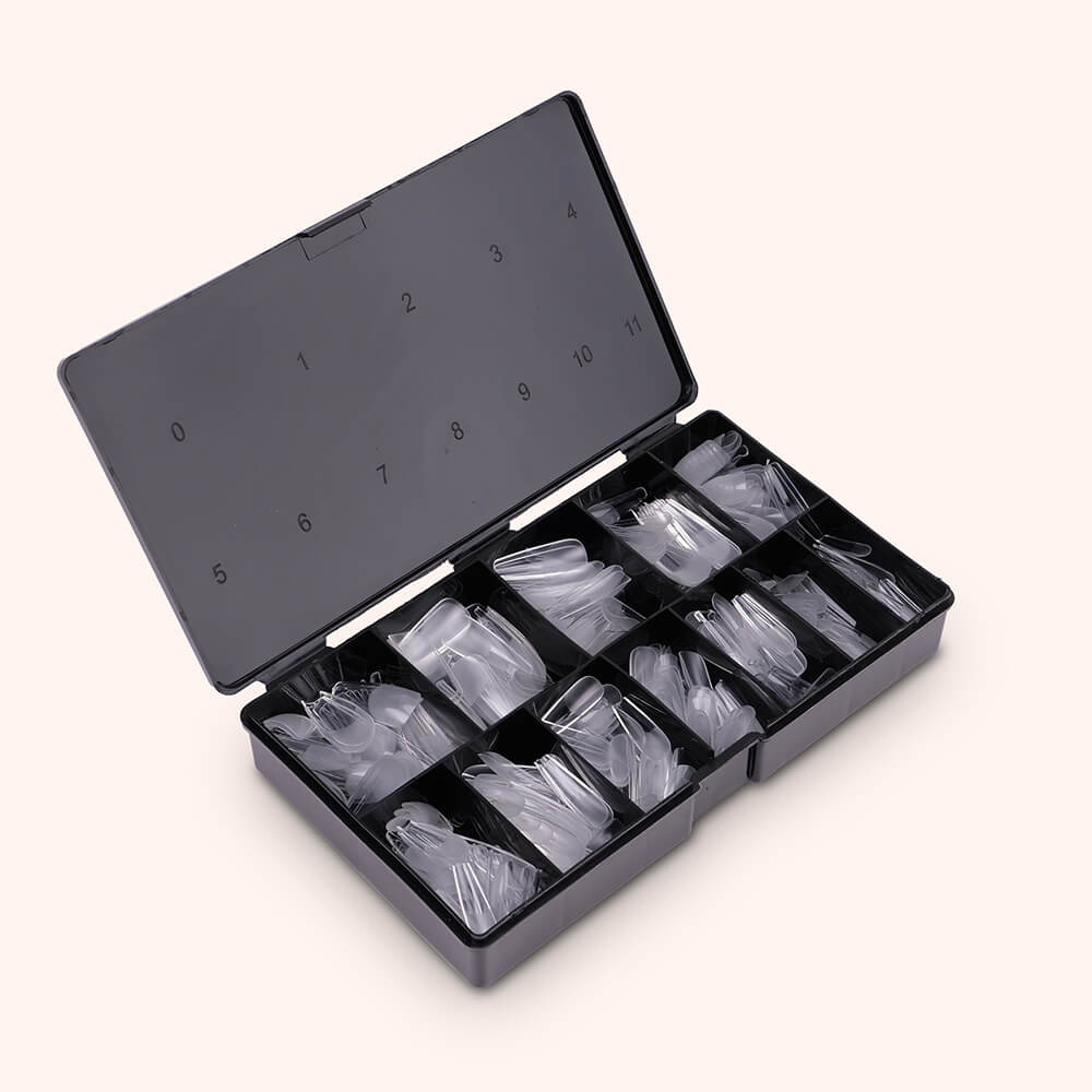 Soft Gel Nail Tips Half Buffed Coffin Shape 504