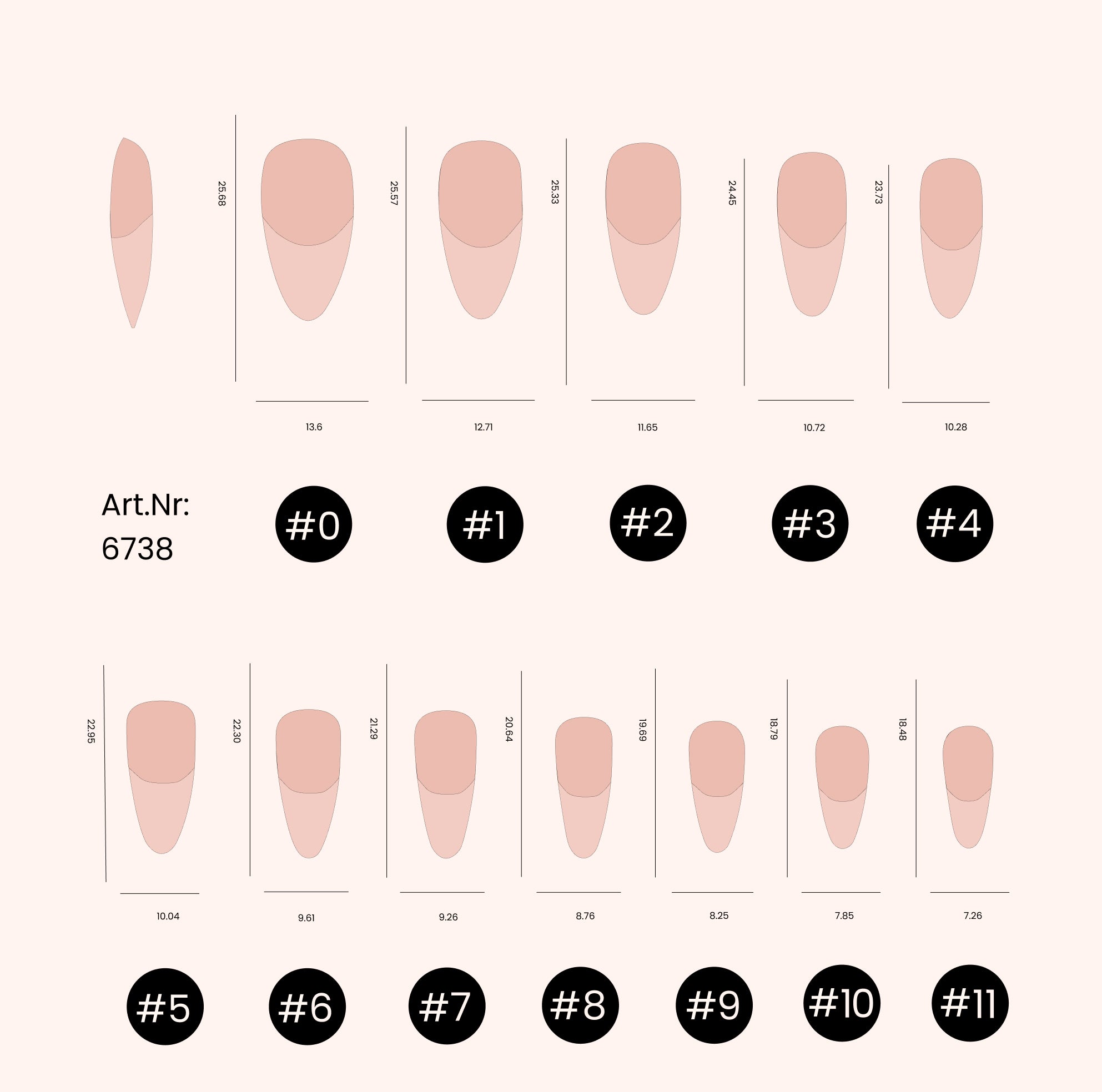 Soft Gel Nail Tips Half Buffed Long Almond Shape 504