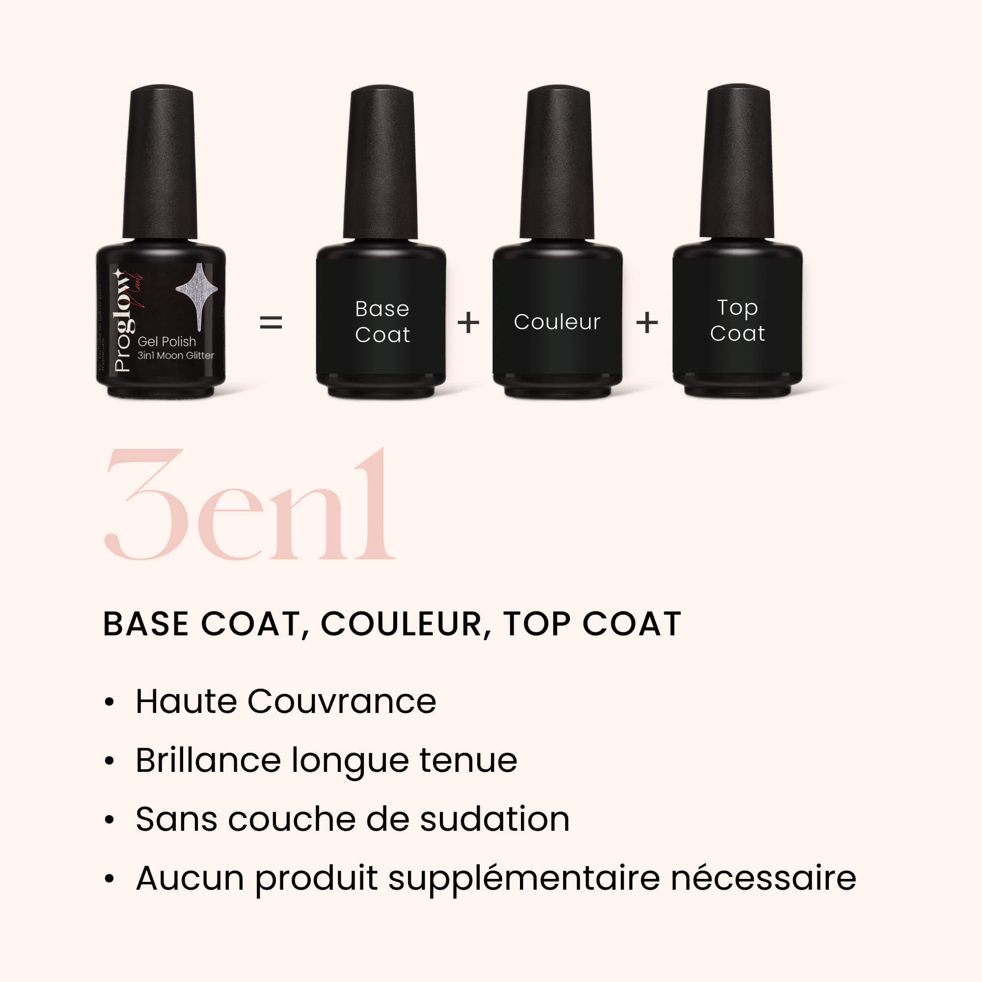 Gel Polish VSP 3-in-1 No Wipe Moon Glitter