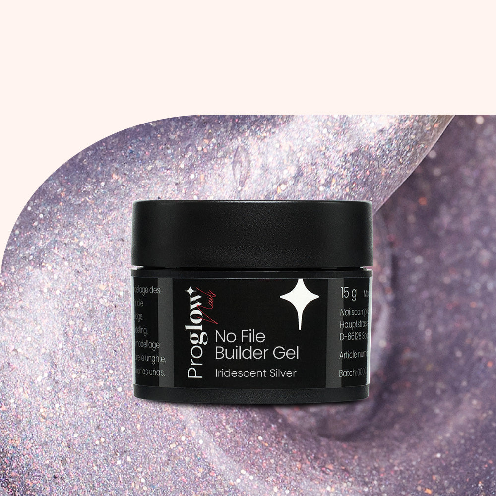 No File Builder Gel - sans Limage - Iridescent Silver