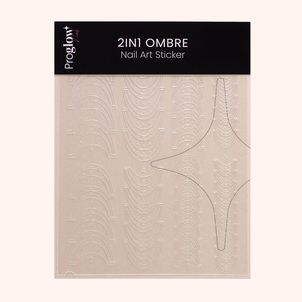 2in1 Ombre Nail Art Sticker - French Short