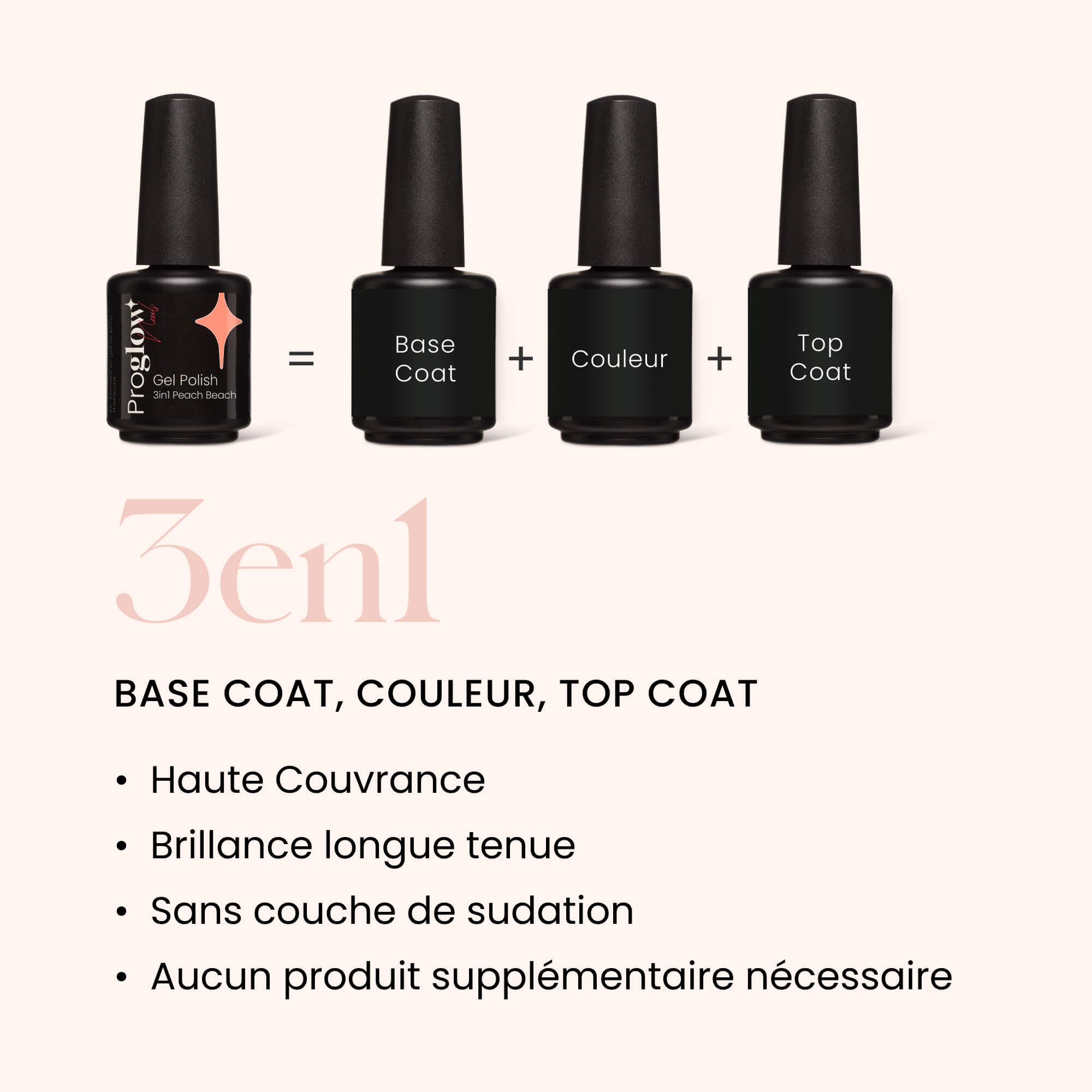 Gel Polish VSP 3in1 No Wipe Peach Beach