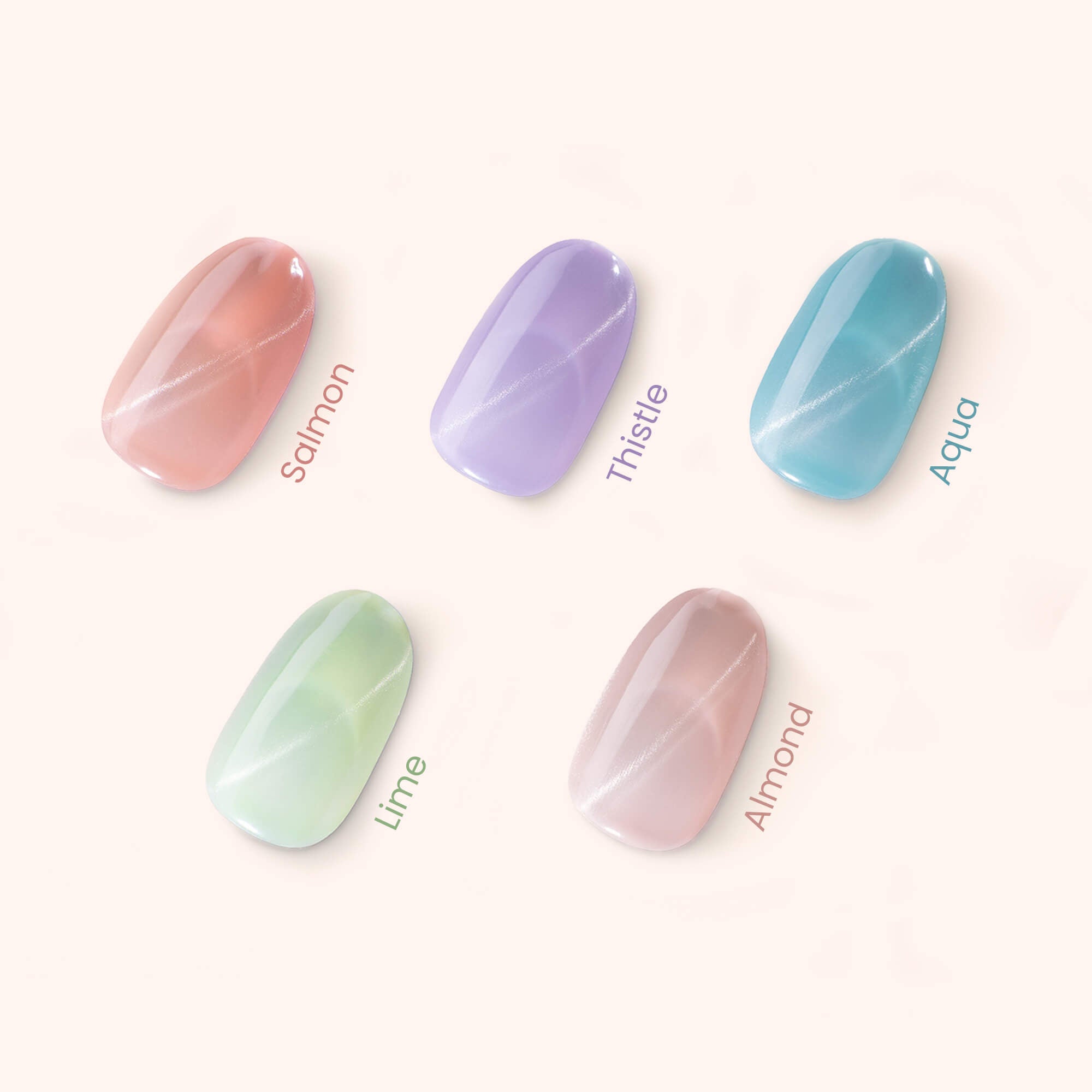 Gel Polish VSP Soft Pastel Cat Eye Almond