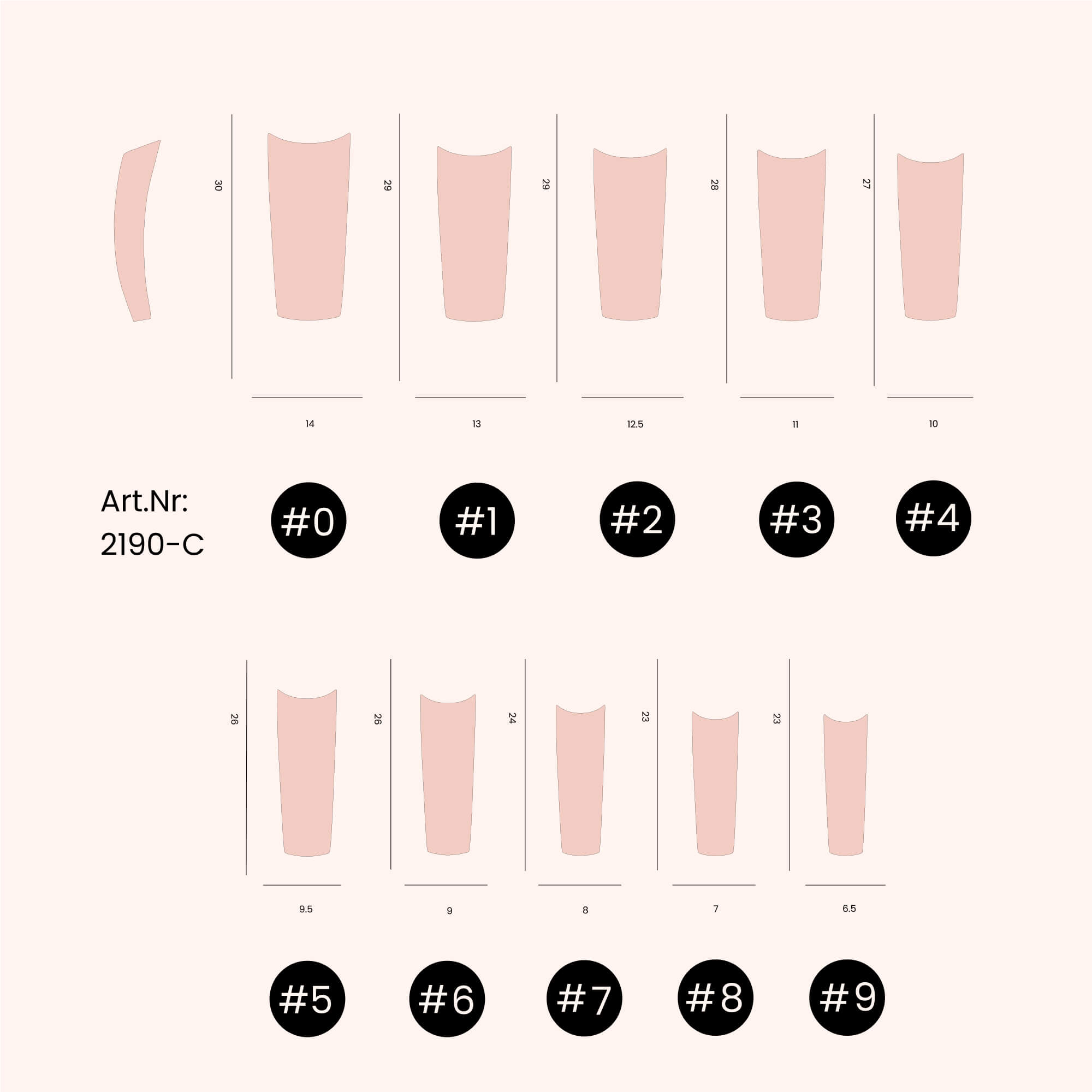 Capsules transparents avec une ligne de démarcation courte