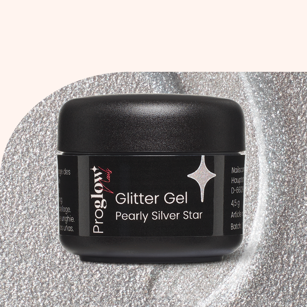 Glitter Gel Pearly Silver Star