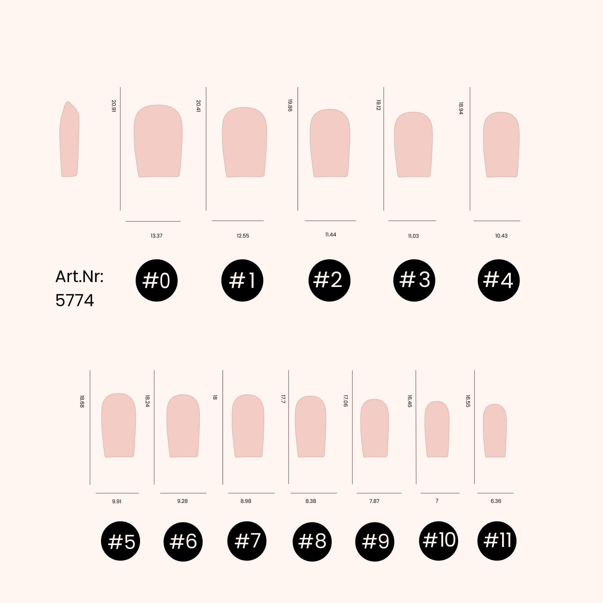 Soft Gel Nail Tips Medium Square Shape 504 en coffret