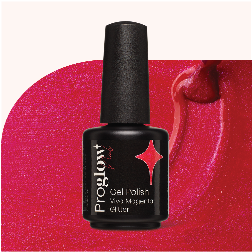 6011 Gel Polish VSP Viva Magenta Glitter 1