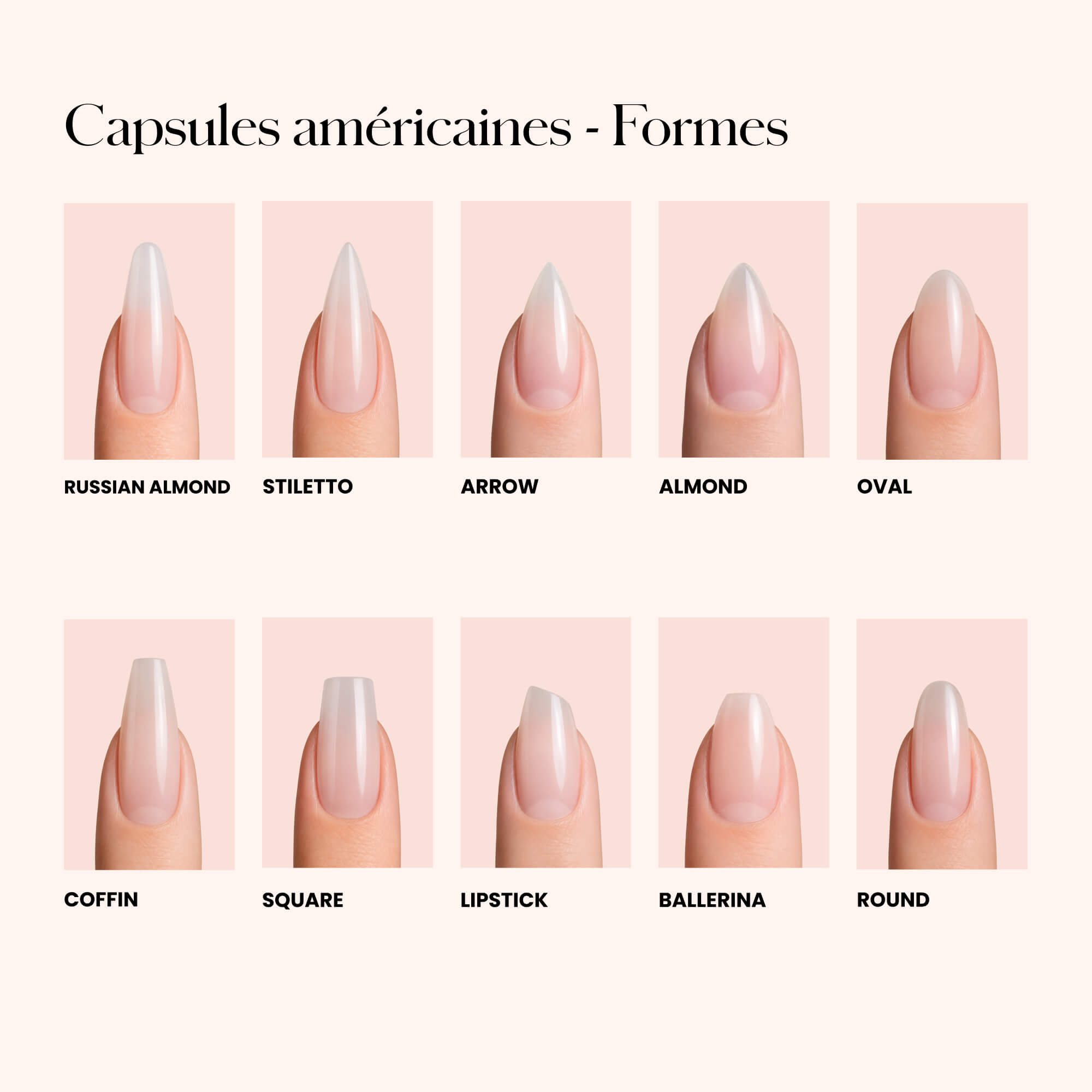 Soft Gel Nail Tips Russian Almond 100 pièces