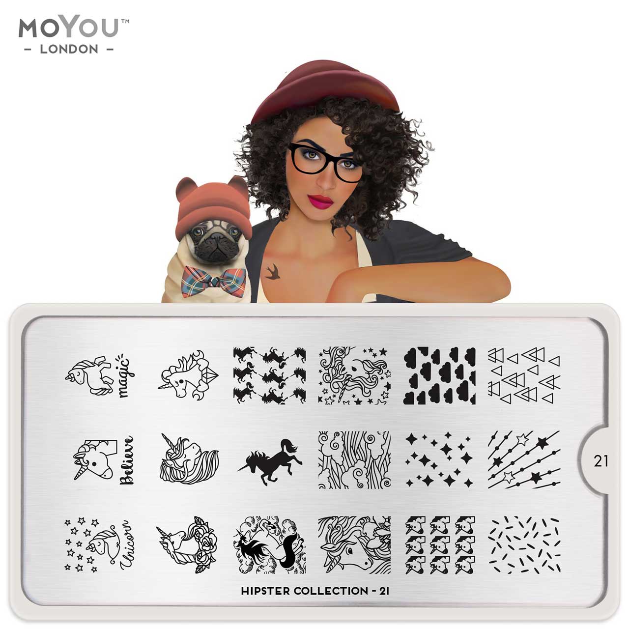 Plaque Stamping Hipster 21 - MoYou London