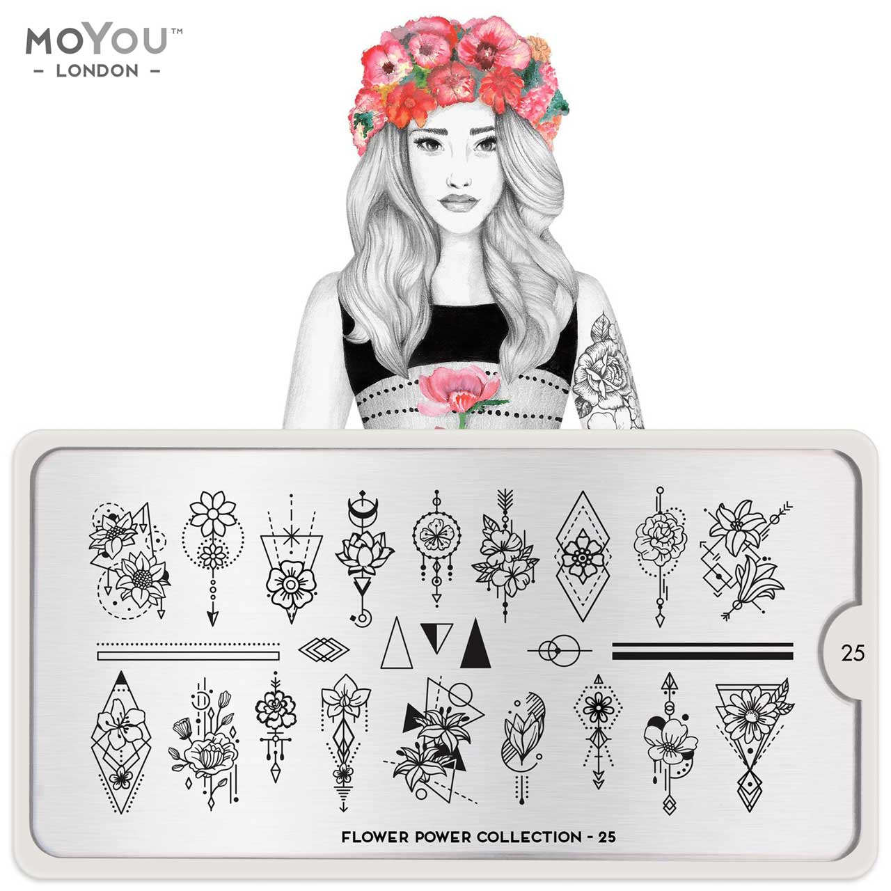 Plaque Stamping Flower Power 25 - MoYou London
