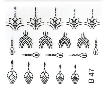 3D Water Decal B47 Black